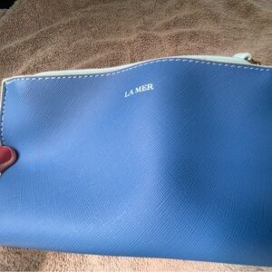 La Mer Blue Cosmetic Bag Sleek Design